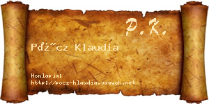 Pöcz Klaudia névjegykártya
