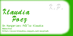 klaudia pocz business card